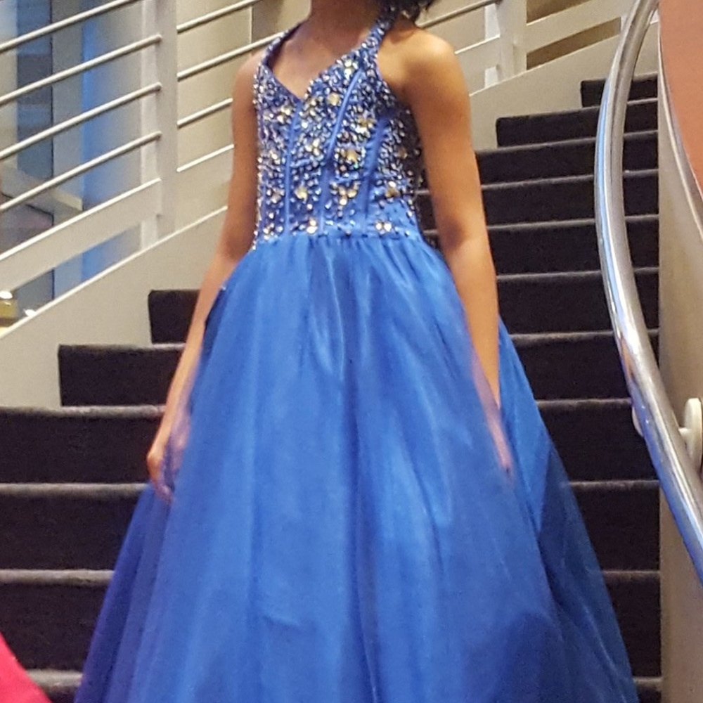 Kids Royal blue pageant dress